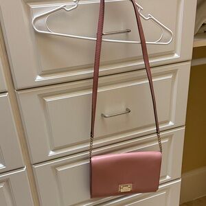 Kate Spade Blush Pink Crossbody Bag with Gold Chain